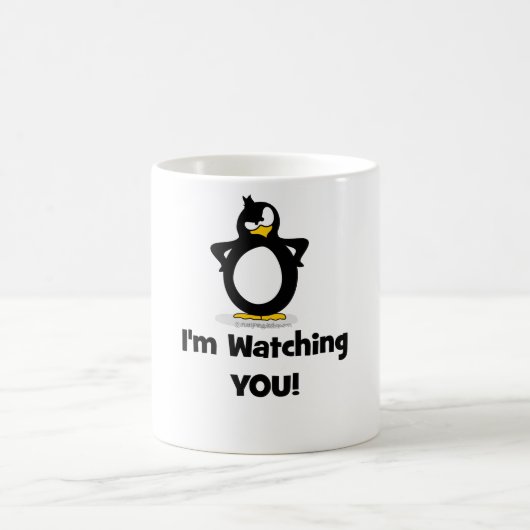 Ich passe Sie Pinguin auf Kaffeetasse (Mittel)