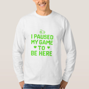Ich pausierte mein Spiel Neon-Pixel-Art T-Shirt