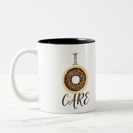 Ich pflege braune Schokolade Sprinkle Chic Moderne Zweifarbige Tasse (Links)