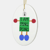 Ich ping Pong Strichmännchen Keramik Ornament (Links)
