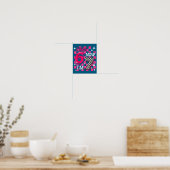 Ich Pink Blau Kariert 6 7 Poster (Küche)