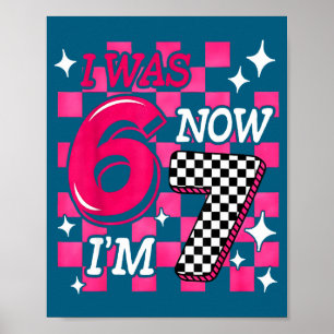 Ich Pink Blau Kariert 6 7 Poster