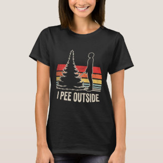 Ich pinkel draußen lustig Camping Wandern Retro Vi T-Shirt