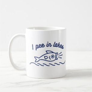 Ich Pipi in Seen Lustiger Angel-Kaffeebecher Kaffeetasse