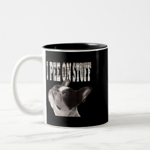 Ich piss auf dem Stuff Funny Niedlichen Bulldog Be Zweifarbige Tasse