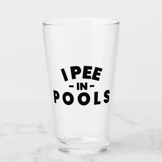 Ich pisse in den Pools Funny Pint Glass Glas (Vorderseite)