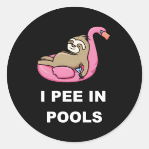 Ich pisse in Pools Runder Aufkleber