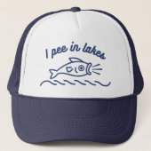 Ich pisse in Seen Funny Fishing Trucker Hat Truckerkappe (Vorderseite)