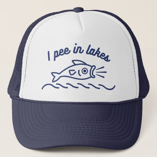 Ich pisse in Seen Funny Fishing Trucker Hat Truckerkappe (Vorderseite)