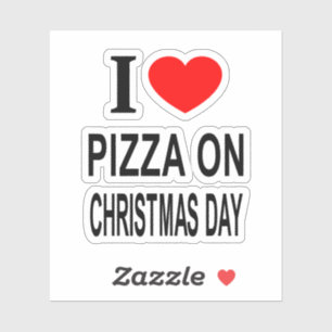 Ich ❤️ PIZZA AN WEIHNACHTEN ICH LIEBE PIZZA AUF Vi Aufkleber