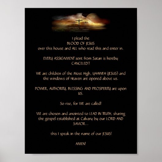 Ich plädiere für das Blut von JESUS Poster (Vorne)