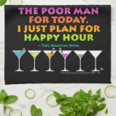 ICH PLANE GERADE FÜR GLÜCKLICHE STUNDEN-TUCH GESCHIRRTUCH (Gefaltet)