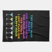 ICH PLANE GERADE FÜR GLÜCKLICHE STUNDEN-TUCH GESCHIRRTUCH (Horizontal)