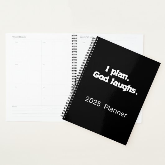 Ich plane Gott lachen | Notebook-Zeitschrift Planer (Anzeige)