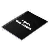 Ich plane Gott lacht die lustige Erholung spiritue Notizblock (Linke Seite)