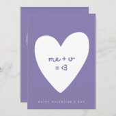 Ich plus du gleicht Liebe Valentinstag Karte (Vorne/Hinten)