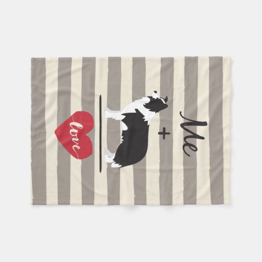 Ich plus Grenzcolliegleichgestelltes Fleecedecke (Vorderseite (Horizontal))