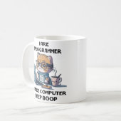 Ich programmiere Cat Beep Boop Katzenprogrammierer Kaffeetasse (Vorderseite Links)