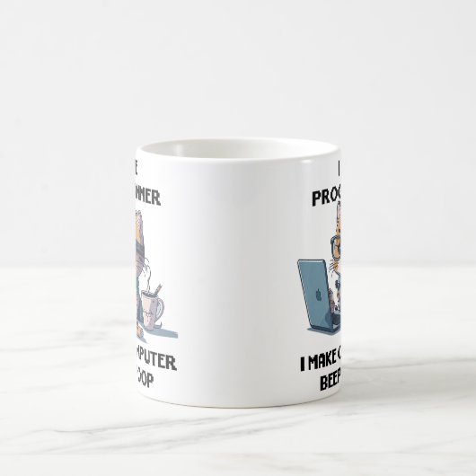 Ich programmiere Cat Beep Boop Katzenprogrammierer Kaffeetasse (Mittel)
