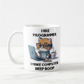 Ich programmiere Cat Beep Boop Katzenprogrammierer Kaffeetasse (Links)