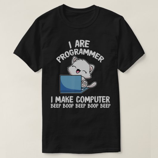 Ich programmiere Computer-Piep Boop Funny C T-Shirt (Design vorne)