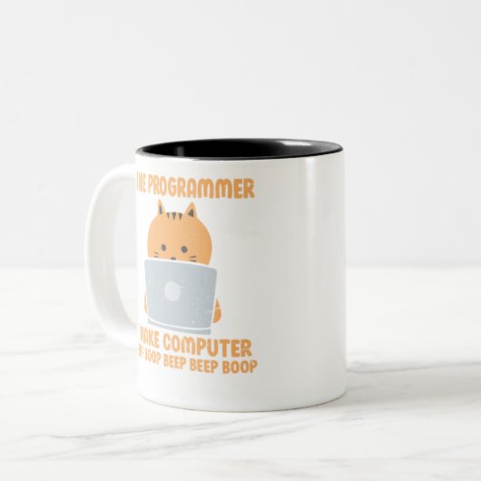 Ich programmiere Computer-Signalton Beep.pn Zweifarbige Tasse (Vorderseite Links)