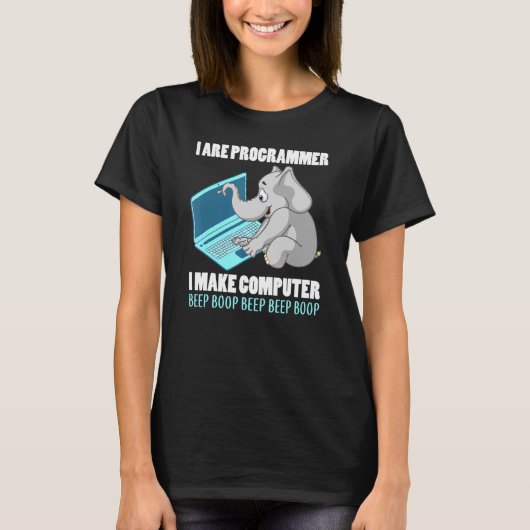 Ich programmiere den Computer-Beep-Boop-Elephan T-Shirt (Vorderseite)