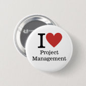 Ich ❤️ Projektmanagement für Mitarbeiter CUSTOM Bu Button (Vorne & Hinten)