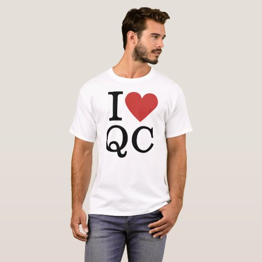 Ich ❤️ QC Quality Kontrolle für Mitarbeiter CUSTOM T-Shirt (Vorne ganz)