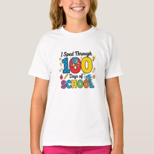Ich raste durch 100 Schultage Jungen Gamer T-Shirt