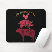 Ich rauche das Grill Mousepad (Mit Mouse)
