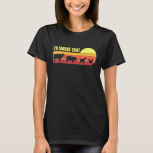 Ich rauche das Grillfleisch, das das Party "Räuche T-Shirt