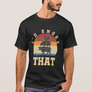 Ich rauche das lustig gerauchte Schweinefleisch Lo T-Shirt