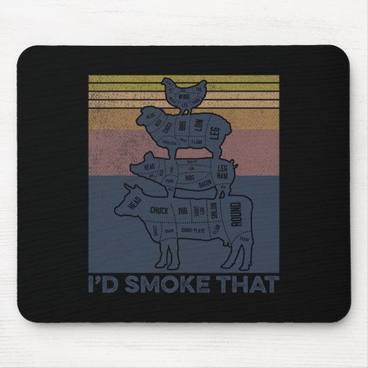 Ich rauche, dass der Schweinehähnchen-Hühnerbutter Mousepad (Vorne)