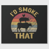 Ich rauche, dass die lustige GRILLEN das Geschenk Geschenkpapier (Flach)