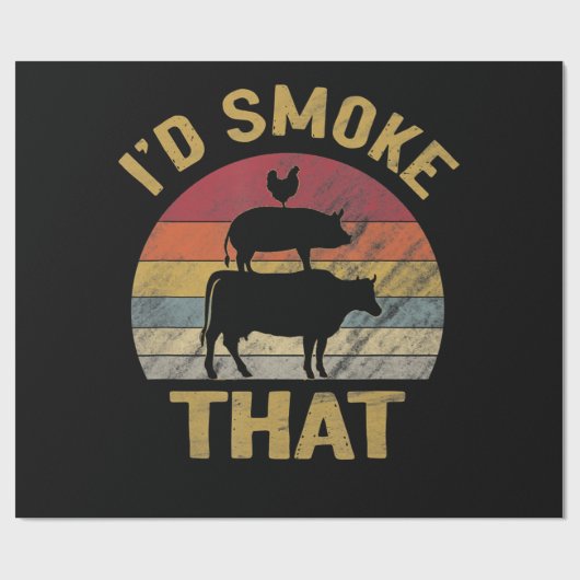 Ich rauche, dass die lustige GRILLEN das Geschenk Geschenkpapier (Flach)