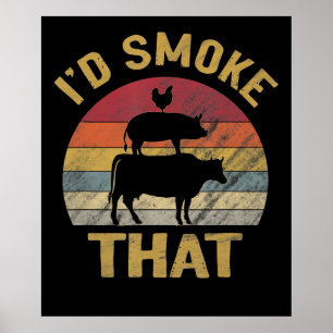 Ich rauche, dass die lustige GRILLEN das Geschenk Poster