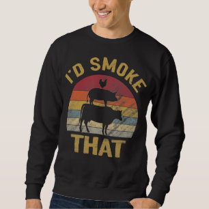 Ich rauche, dass die lustige GRILLEN das Geschenk Sweatshirt