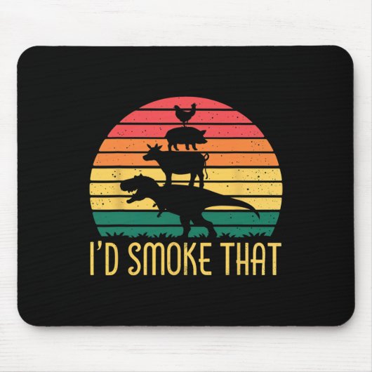 Ich rauche, dass Dinosaurier Grill Grillkoch Mousepad (Vorne)
