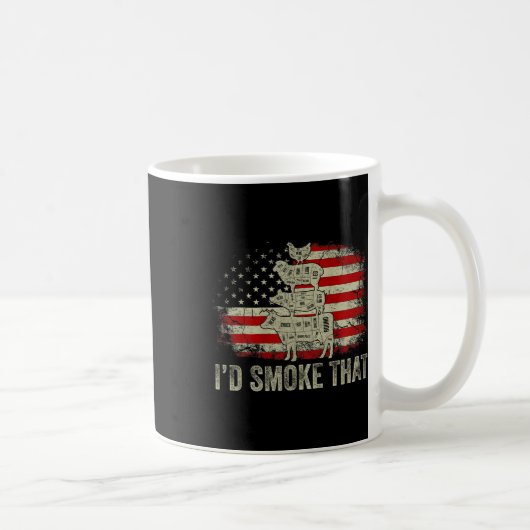 Ich rauche, dass Griller Koch Pitmaster Outdoor Ca Kaffeetasse (Rechts)