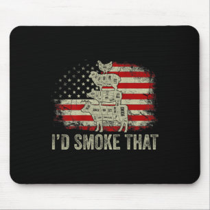 Ich rauche, dass Griller Koch Pitmaster Outdoor Ca Mousepad