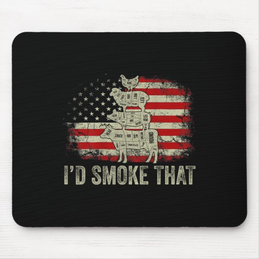 Ich rauche, dass Griller Koch Pitmaster Outdoor Ca Mousepad (Vorne)