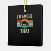 Ich rauche, dass lustige Retro-GRILLEN Pig Fleisch Keramikornament (Links)