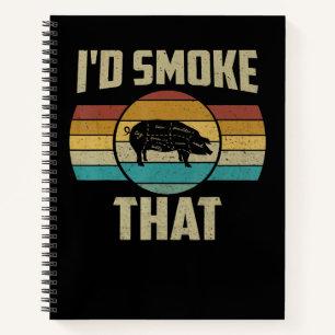 Ich rauche, dass lustige Retro-GRILLEN Pig Fleisch Notizblock