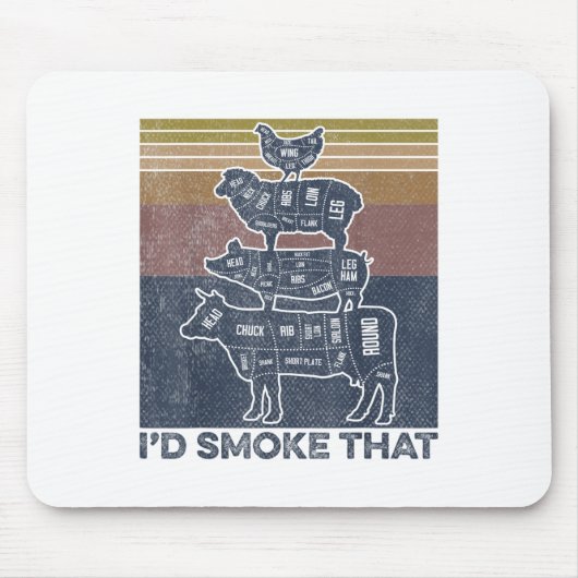 Ich rauche, dass Schweinefleisch-Hühnerfleisch-Häh Mousepad (Vorne)
