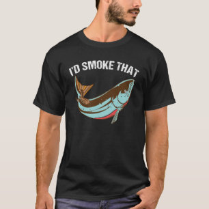 Ich rauche den Lachs Grill Barbeque Fisch T-Shirt