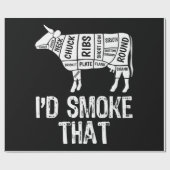 Ich rauche diese Kuh-GRILLEN, rauchend Grillgrill Geschenkpapier (Flach)