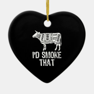 Ich rauche diese Kuh-GRILLEN, rauchend Grillgrill Keramik Ornament