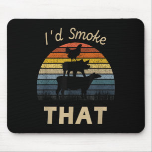 Ich rauche diese lustige Grill-Grillen Vintag Flei Mousepad