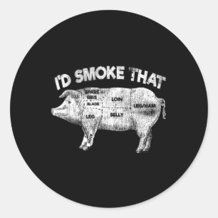 Ich rauche diese lustige Grillen Smoker Vintages S Runder Aufkleber